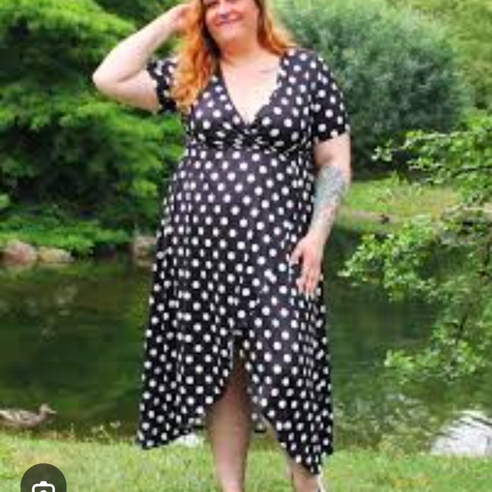 Blue and White Asymmetrical Wrap Sundress EUC